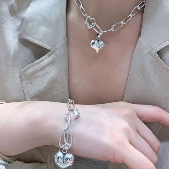 925 Silver Heart Charm Bracelet - Picture 4 of 4